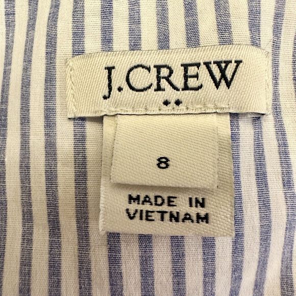 J. Crew Factory One Shoulder Top Stripe J0838 $54.50 Cotton Blend Blue White, 8 - Picture 9 of 13